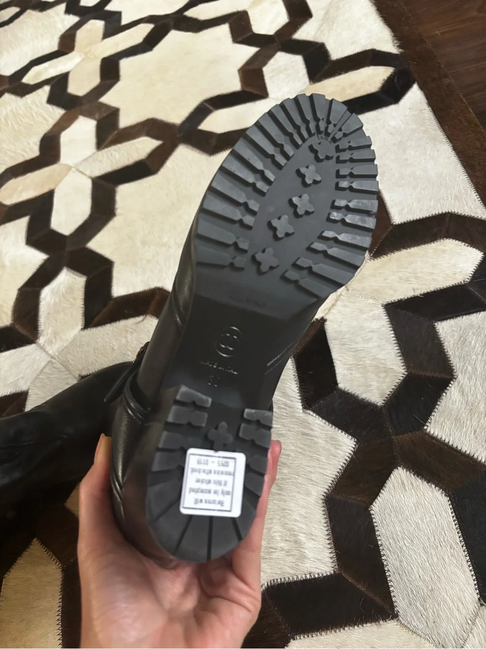 CHANEL Black Leather Low-Calf Buckle Heeled Boots